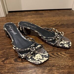Free People Petra Block Heels Snakeskin